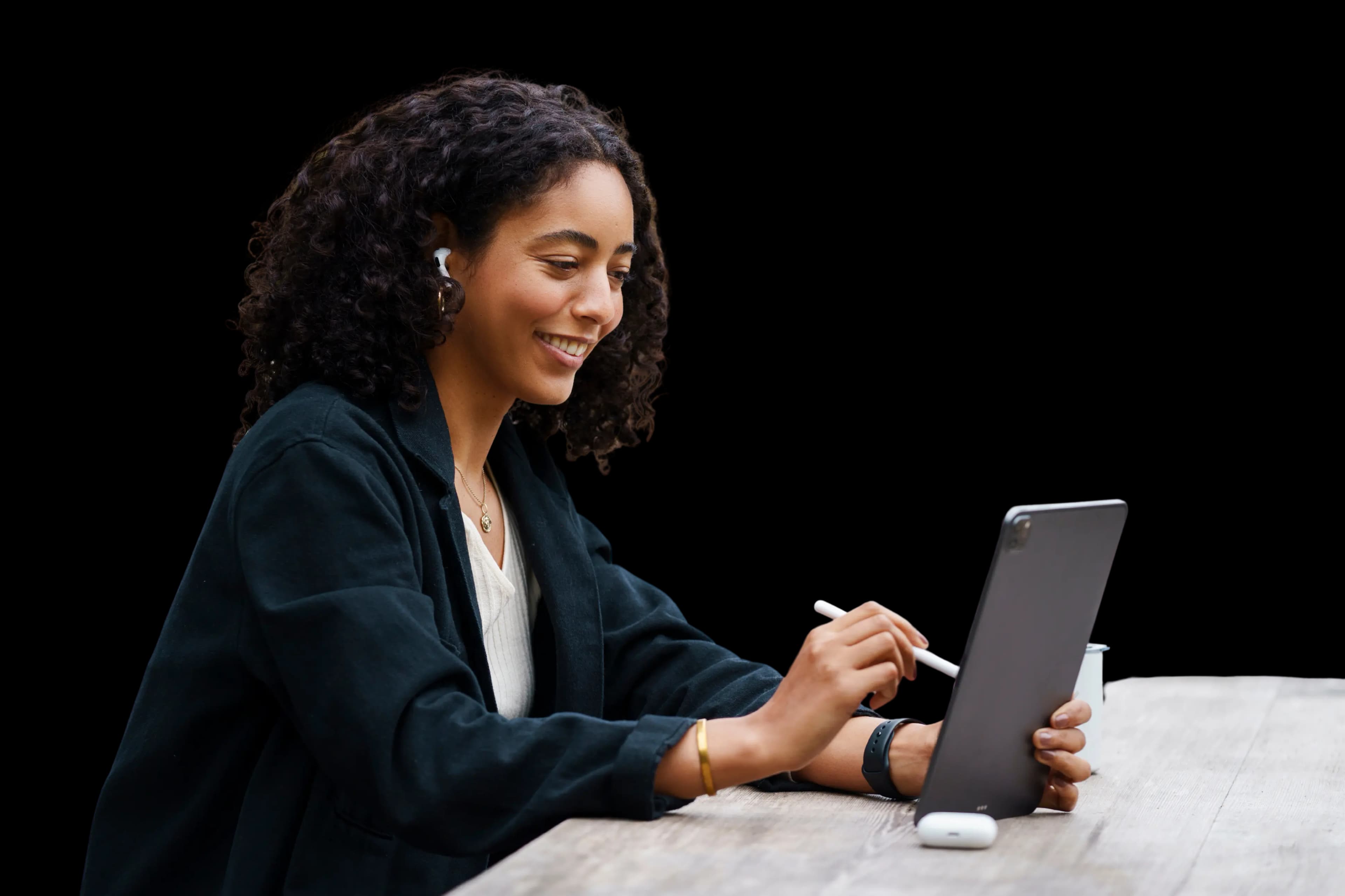 Professional person using AI technology